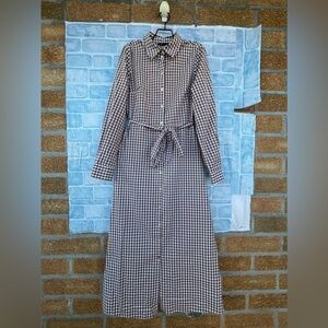 nobody's child gingham dress in brown size uk 10/ USA 6